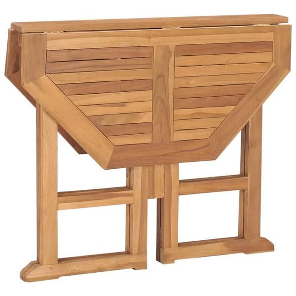 Maison Exclusive - Fällbart trädgårdsdiningbord Ø90x75 cm i solid teak