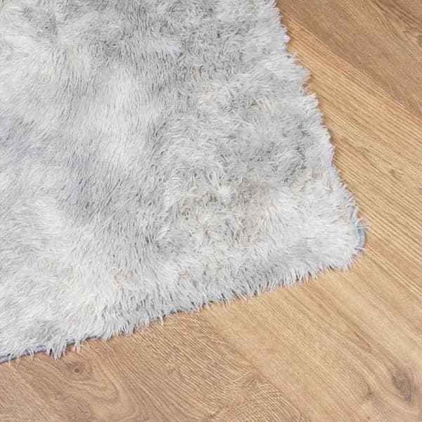 Tæppe - MAISON EXCLUSIVE - NAVARRA - Shaggy - Polyester - Sølvgrå 80x150 cm silvergrå