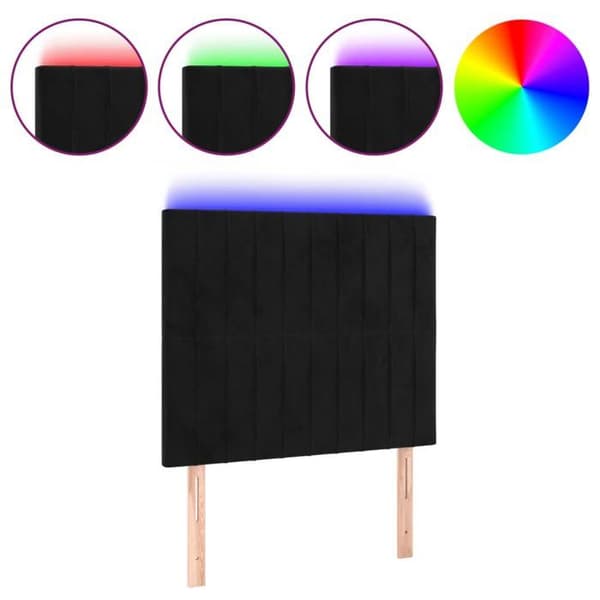 Maison Exclusive - LED-päätymustalla 80x5x118/128 cm sametti Svart