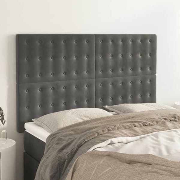 Pääty - Maison Exclusive - Sametti - Tummanharmaa - 144 x 5 x 118/128 cm Mörkgrå
