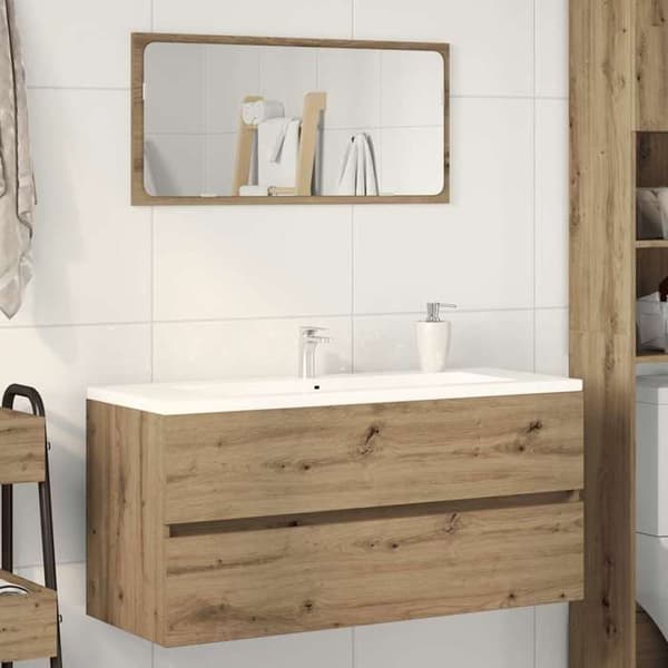 Maison Exclusive - Vaskeskab i håndlavet egetræ 100x38,5x45 cm i ingeniørtræ