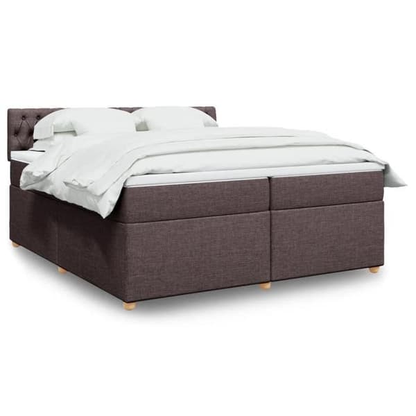 Maison Exclusive - Sengebund med lameller og madras Mørkebrun 200x200 cm