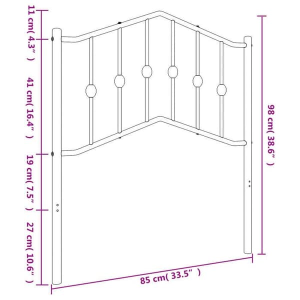 Maison Exclusive - Erstatnings hovedgærde metal hvid 80 cm