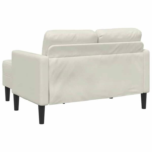 Soffa 2 platser - MAISON EXCLUSIVE - Maison Exclusive - krämfärgad sammet - integrerad divan - 125 cm