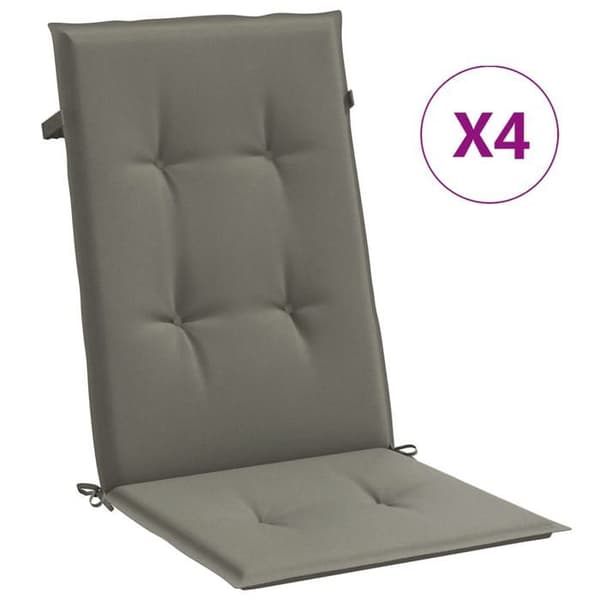 Maison Exclusive - Kuddar för stolar med hög rygg, 4-pack, mörkgrå blandning