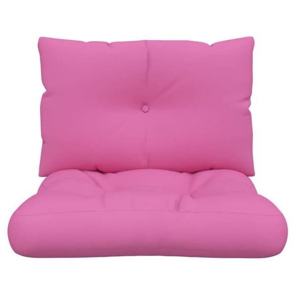 Pallkuddar - EXKLUSIV HEM - Set om 2 - Oxfordtyg - Rosa - Fyllning av hålfiber PP rosa