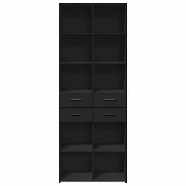 Maison Exclusive - Sort høj buffet 70x42,5x185 cm ingeniørtræ