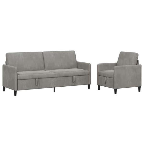 Maison Exclusive - Soffa med förvaring 2 st Grå polyester