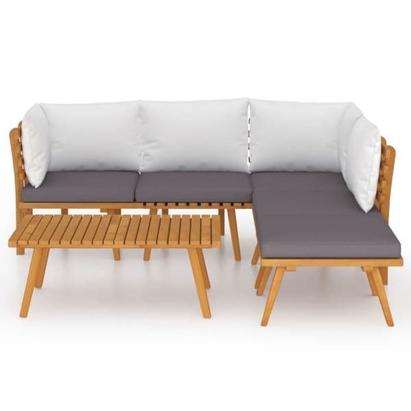 Maison Exclusive - Havegruppe 6 stk med puder i solid akacietræ