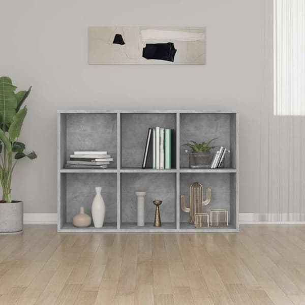 Maison Exclusive - Bibliotek/Buffé grå betong 66x30x98 cm ingenjörsträ