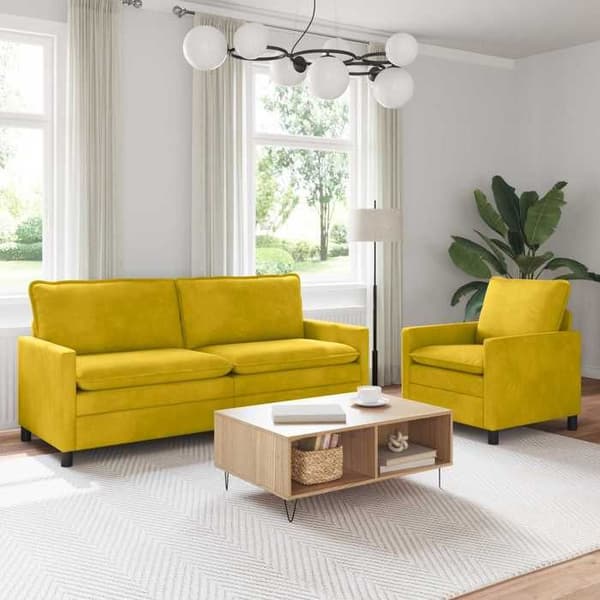 Maison Exclusive - 2 kpl Sohvaryhmä Keltainen Sametti Gul