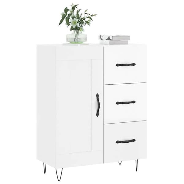 Maison Exclusive - Buffé Vit glänsande 69,5x34x90 cm Ingenjörsträ