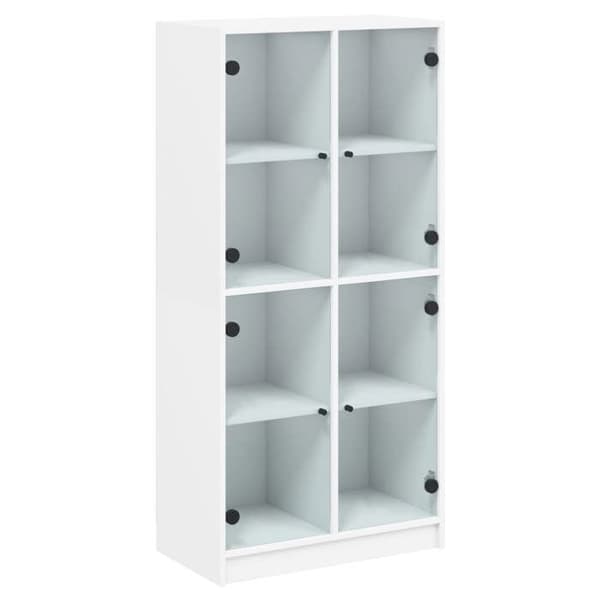 Maison Exclusive - Høj buffet med hvide døre 68x37x142 cm ingeniørtræ Vit