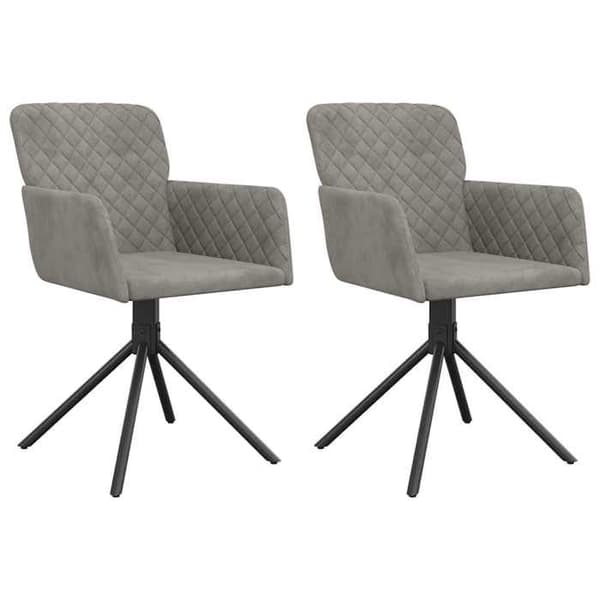 Maison Exclusive - Snurrande matstolar set om 2 Ljusgrå Sammet
