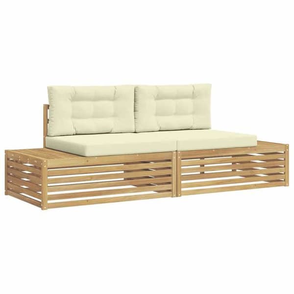 Maison Exclusive - 2-delars utomhussoffor i vitt Vit