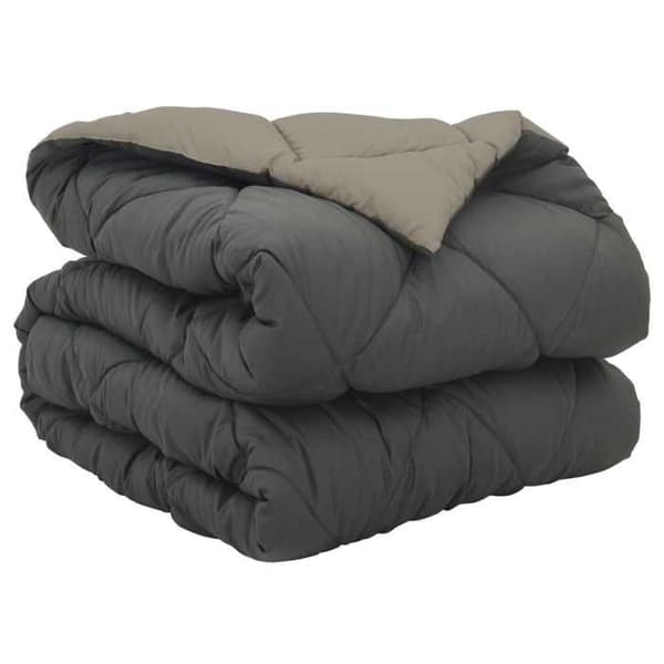 Couette - EKSKLUSIVT HUS - Helårs dyne - 100% polyester mikrofiber - Vatteret - Lys grå & antracit Ljusgrå och antracit
