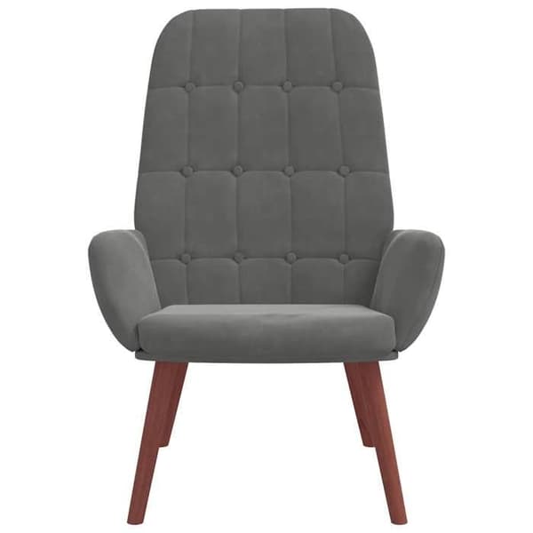 Maison Exclusive - Tummanharmaa samettinen nojatuoli