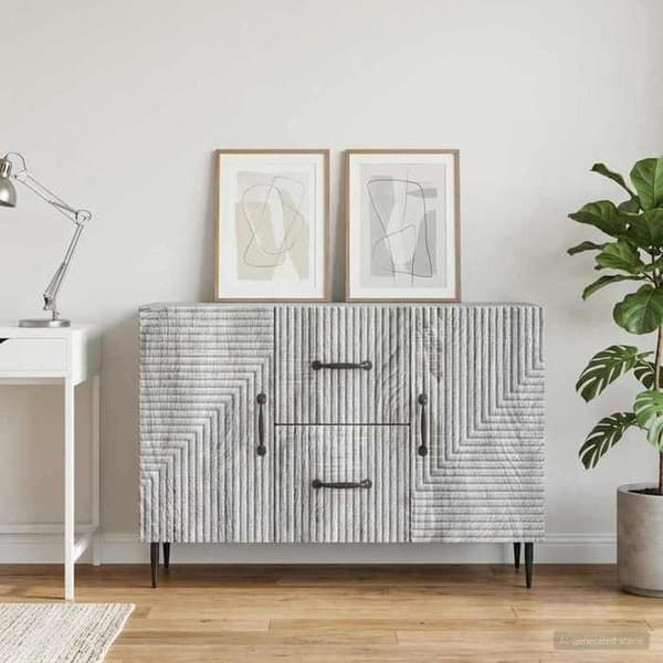Buffet - EKSKLUSIVT HUS - Sonoma - Grå Sonoma - Ingeniørtræ - Metalben Sonoma grå