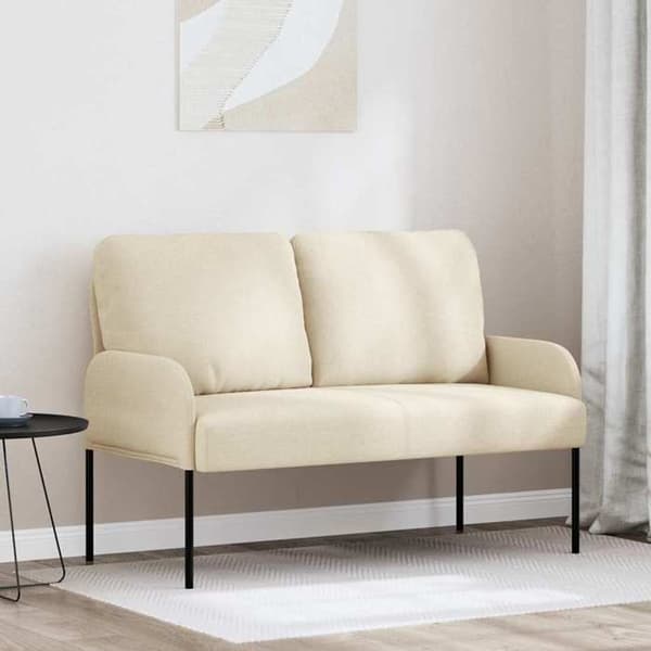 Divaani - MAISON EXCLUSIVE - 110 cm - Kermansävy - Vaneri - Polyesteripäällyste Grädde
