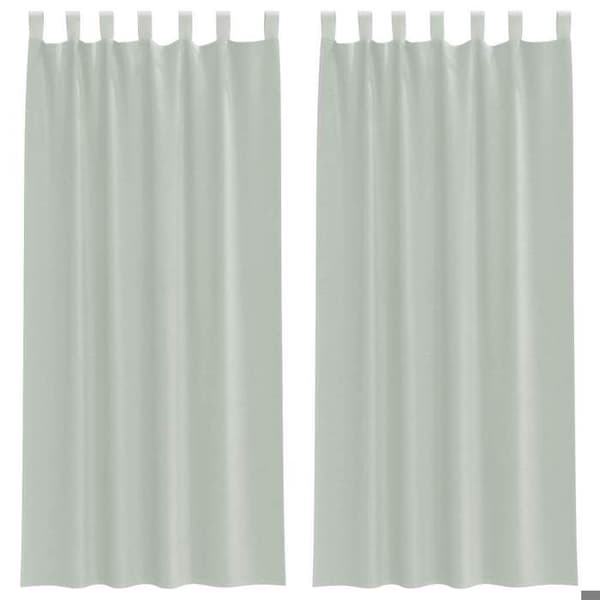 Verho - MAISON EXCLUSIVE - 140 x 225 cm - Vaaleanharmaa - 2 kappaletta - 100% polyesteri puoliksi läpinäkyvä ljusgrått