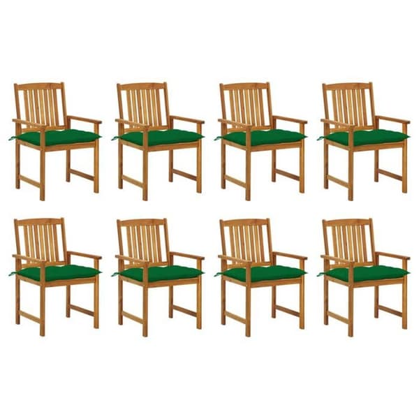 Maison Exclusive - Havestole med puder sæt af 8 Solid akacietræ