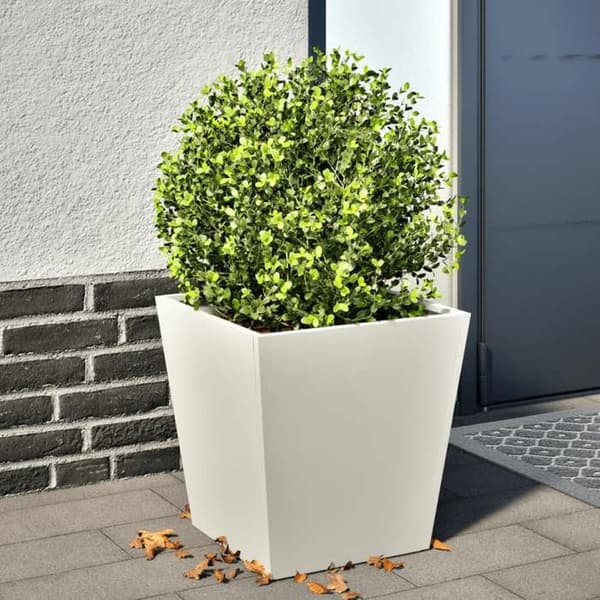 Maison Exclusive - Vit kruka 40x40x40 cm stål