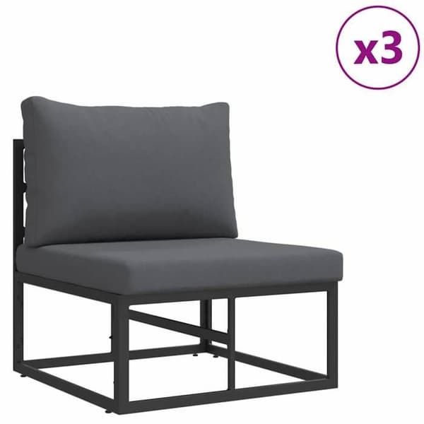 Maison Exclusive - Sæt af 5 pc have-sofaer i sort aluminium