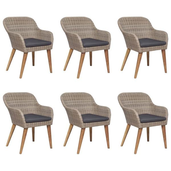 Maison Exclusive - Trädgårdsset 7 delar Flätad resin Brun