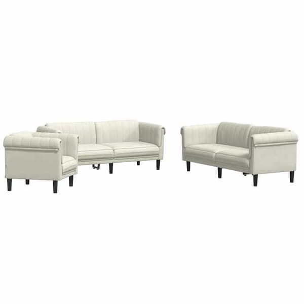 Maison Exclusive - Sæt af 3 sofaer i cremevelour