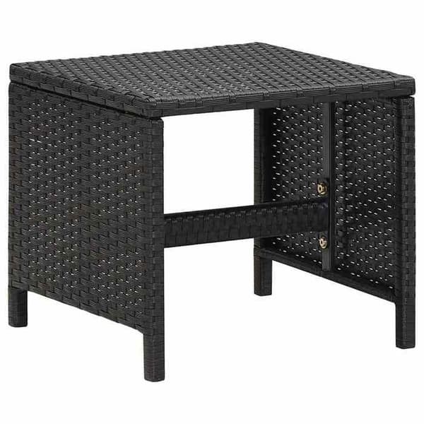 Maison Exclusive - Trädgårdsstolar set om 4 med kuddar, flätad resin, svart