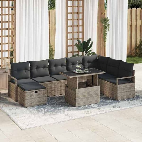 Maison Exclusive - 9 stk. have-sofa sæt i grå polyrotin Grå