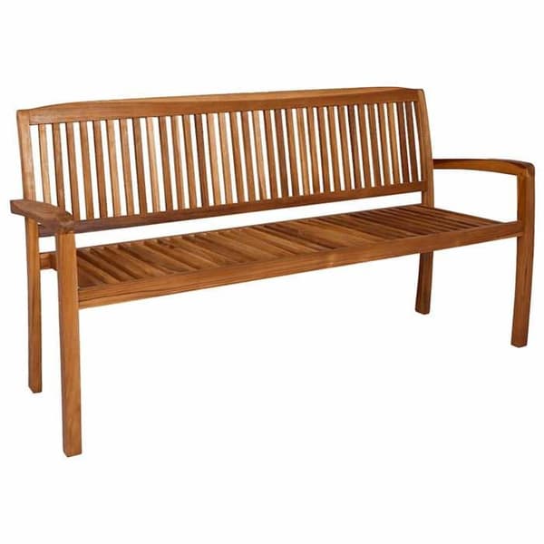 Maison Exclusive - Stapelbar trädgårdsbänk 3 platser 159 cm i solid teakträ