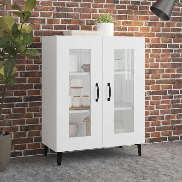 Maison Exclusive - Vit buffé 69,5x34x90 cm ingenjörsträ