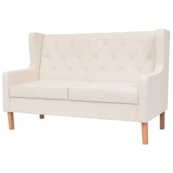 Soffgrupp - Maison Exclusive - Klädd i polyester - 2/3 platser - Vit kräm Vit grädde