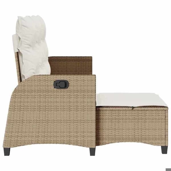 Maison Exclusive - Justerbar trädgårdssoffa med L-formade kuddar i beige polyrotting beige