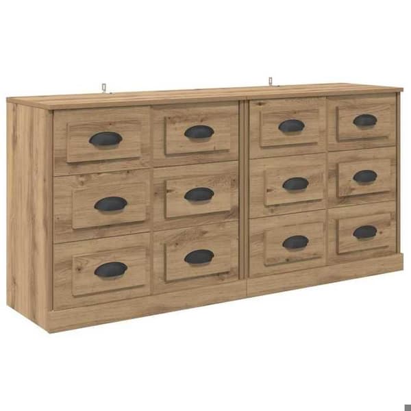 Buffé - EXKLUSIVT HEM - Bufféer 2 st - Ek - Matt finish - 70 x 35,5 x 67,5 cm Ek