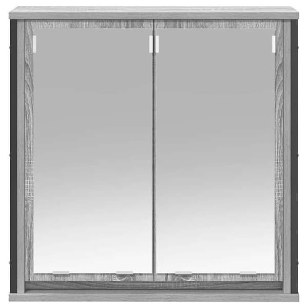 Maison Exclusive - Väggmonterad badrumsspegelskåp sonoma grå 60x21x60 cm