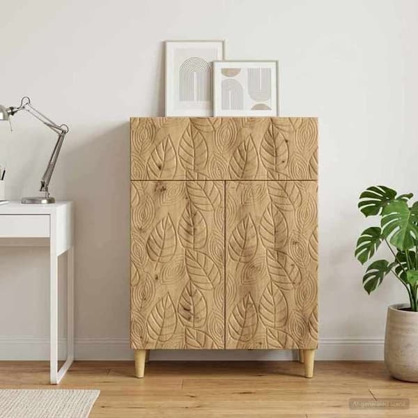 Maison Exclusive - Buffet i håndlavet egetræ 66 x 34,5 x 90 cm Ingeniørtræ