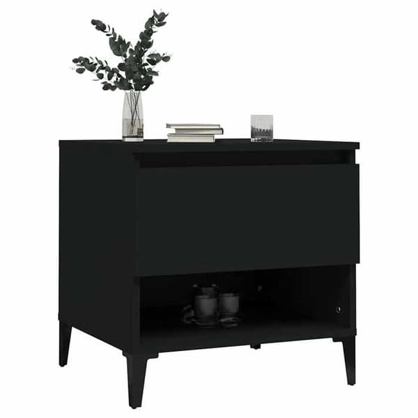 Maison Exclusive - Sort sidebord 50x46x50 cm Ingeniørtræ
