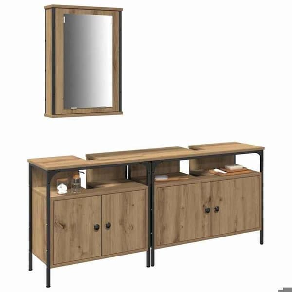 Maison Exclusive - Badeværelsesmøbler 3 dele Brun 80 x 30 x 60 cm brun