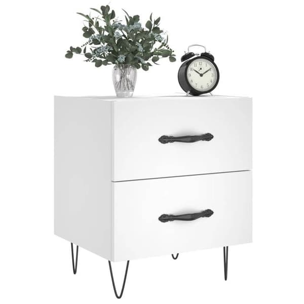 Maison Exclusive - Sängbord 2 st vit 40x35x47,5 cm ingenjörsträ Vit