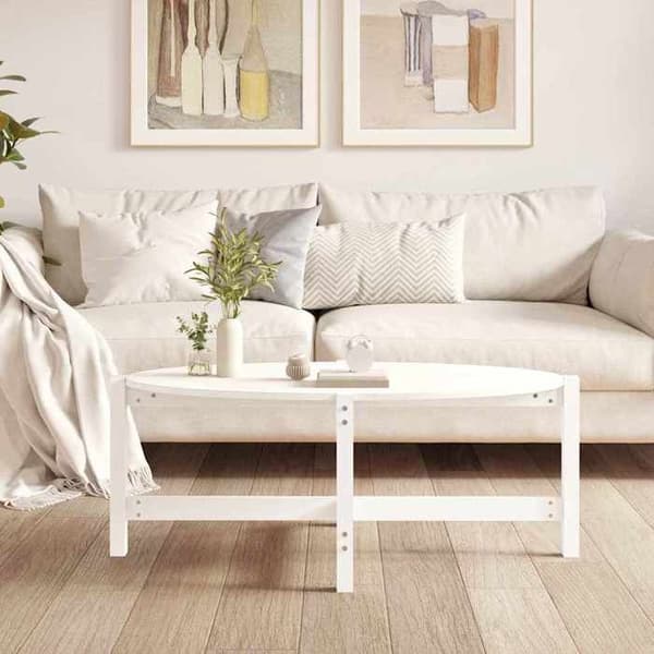 Bord - EKSKLUSIV HUS - 118x63x45 cm - Massivt fyrretræ - Hvid - Rektangulær Vit