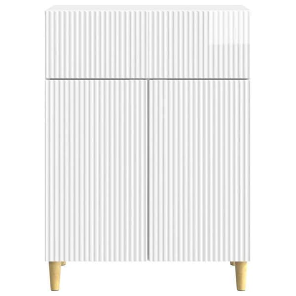 Maison Exclusive - Buffé Vit glänsande 66 x 34,5 x 90 cm Ingenjörsträ Strålande vit