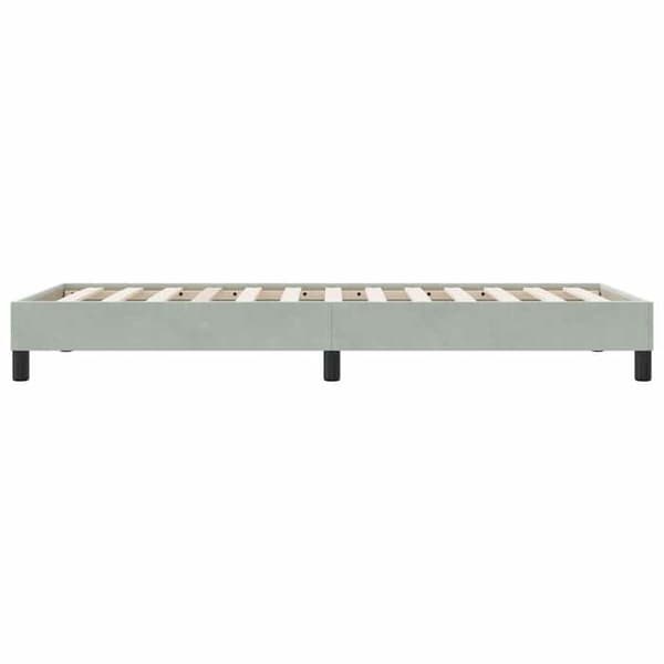 Sengestel - EKSKLUSIV HUS - 100 x 220 cm - Lys grå - Velour - Inkluderet lamelbund Ljusgrått