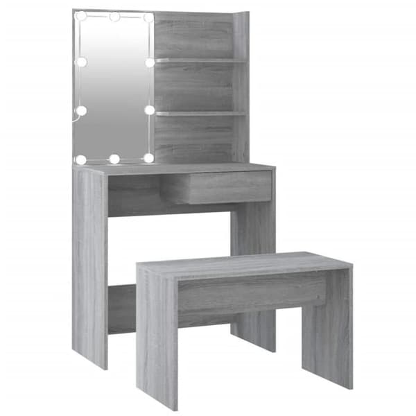 Maison Exclusive - Sminkbord med LED Sonoma grå Ingenjörsträ Sonoma grå