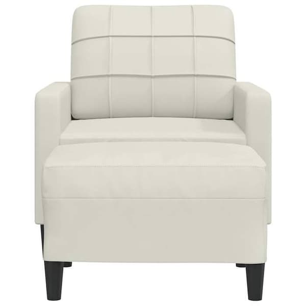 Maison Exclusive - Tuoli jalkatuella, Kermansävy, 60 cm Sametti