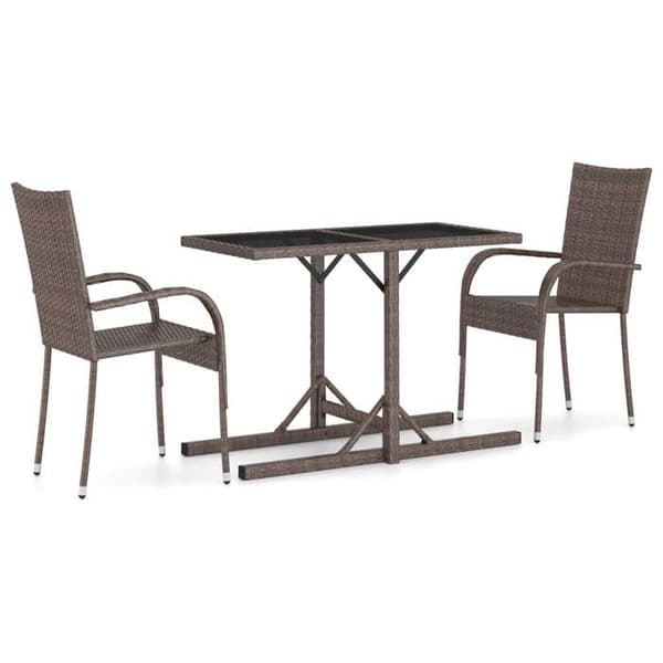 Maison Exclusive - Have spisebordssæt 3 stk Brun