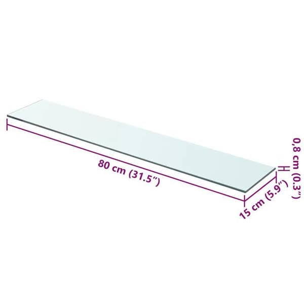 Maison Exclusive - Hyllpanel Transparent Glas 80 x 15 cm Transparent