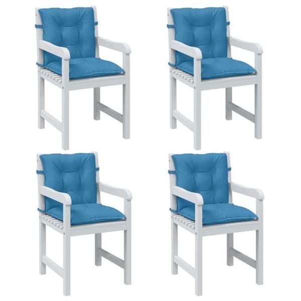 Maison Exclusive - Stolar med låg ryggstöd, 4-pack, blandad blå tyg