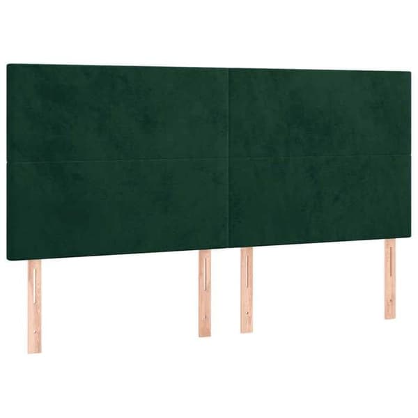 Maison Exclusive - LED-päätylevy tummanvihreä 160x5x118/128 cm sametti Mörkgrön
